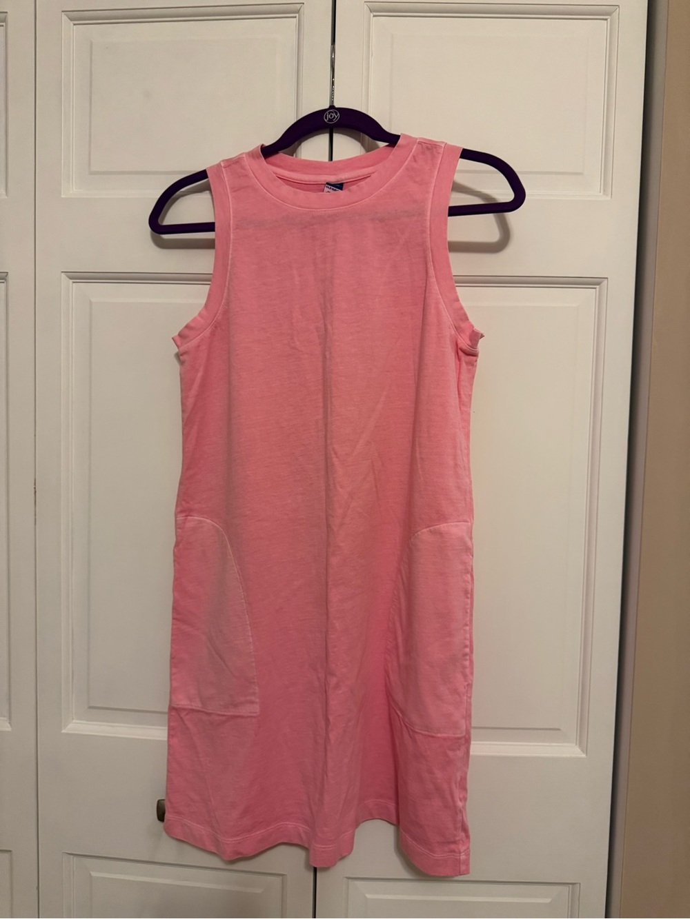 Old Navy Women’s Casual Heathered Pink Sleeveless Tee Shirt Dress Small Petite